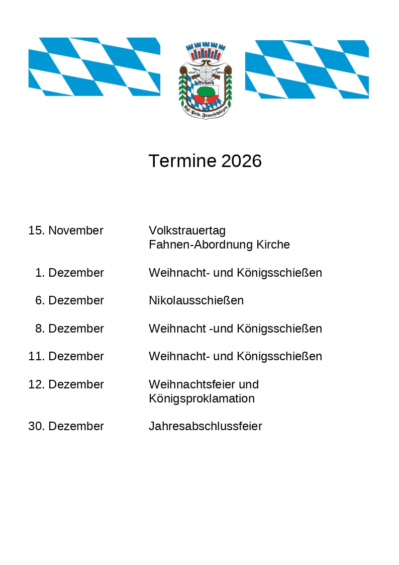 2026 Termine