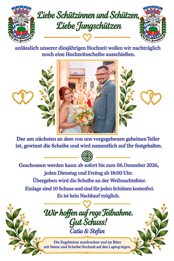 Hochzeitsschießscheibe